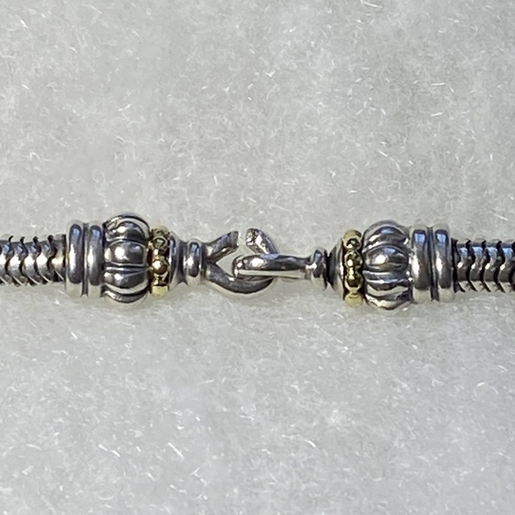 LAGOS Caviar Hematite Convertible Collar Necklace, 925 Silver & 18K Gold - Picture 12 of 14